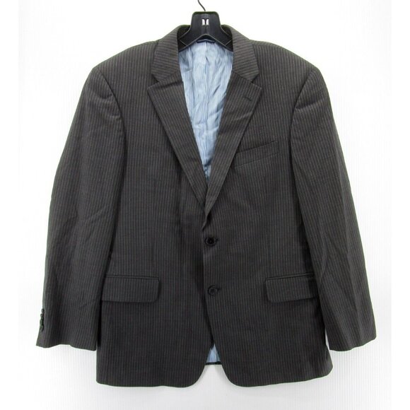 Tommy Hilfiger Jacket 40 Short Blazer Wool Sport Coat Business Striped - Picture 1 of 13